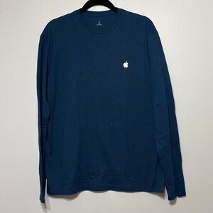 Apple Navy Blue Long Sleeve Crewneck Tee size L unisex